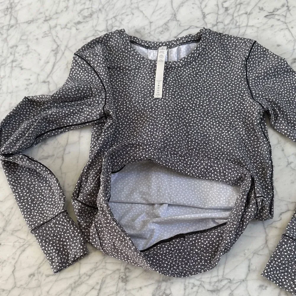 Lululemon Rush Hour Long Sleeve Jacquard Pullover Sz 4